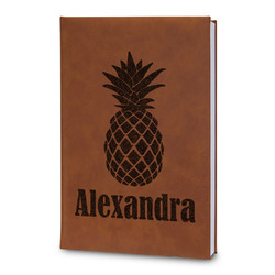 Pineapples Leatherette Journal - Large - Double Sided (Personalized)