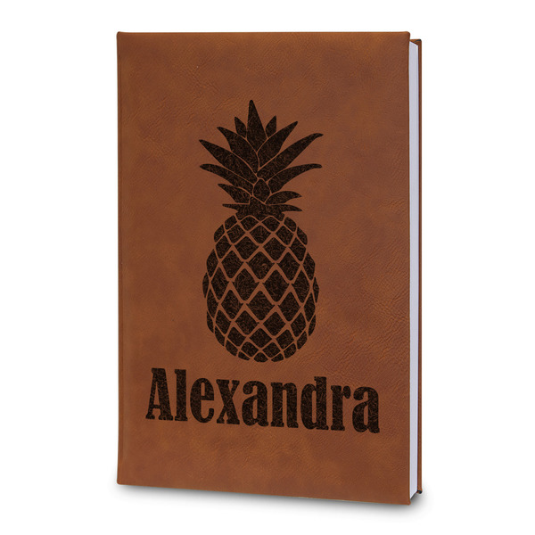 Custom Pineapples Leatherette Journal - Large - Double Sided (Personalized)