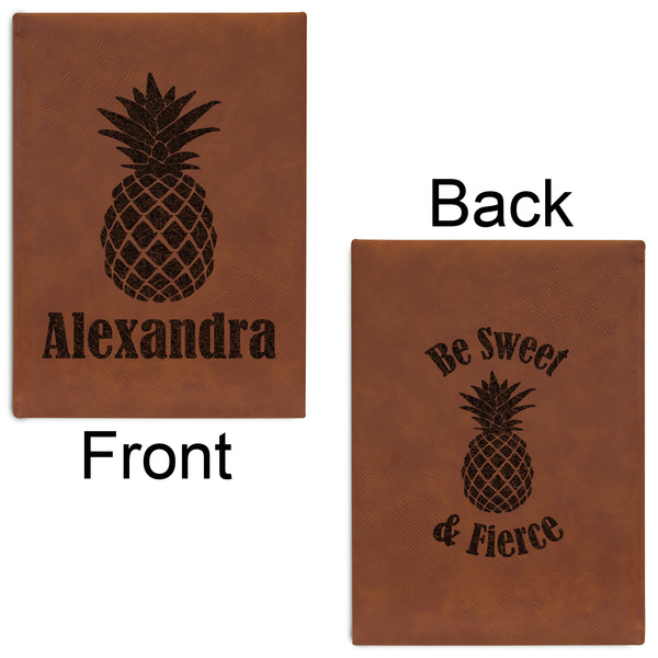 Pineapples Leatherette Journals - Large - Double Sided - Front & Back View