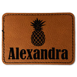 Pineapples Faux Leather Iron On Patch - Rectangle (Personalized)