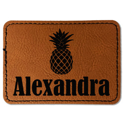Pineapples Faux Leather Iron On Patch - Rectangle (Personalized)