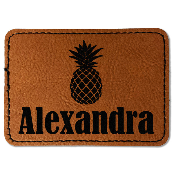 Custom Pineapples Faux Leather Iron On Patch - Rectangle (Personalized)