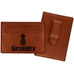 Pineapples Leatherette Wallet with Money Clip (Personalized)