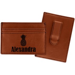 Pineapples Leatherette Wallet with Money Clip (Personalized)