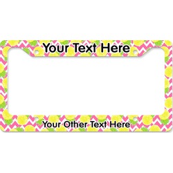Pineapples License Plate Frame - Style B (Personalized)