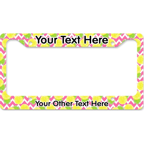 Custom Pineapples License Plate Frame - Style B (Personalized)