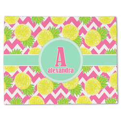 Pineapples Single-Sided Linen Placemat - Single w/ Name and Initial