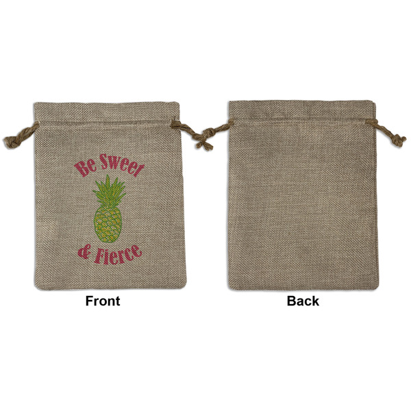 Pineapples Medium Burlap Gift Bag - Front Approval