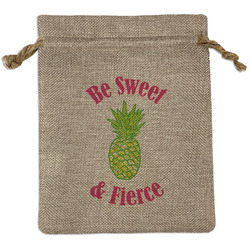 Pineapples Medium Burlap Gift Bag - Front (Personalized)