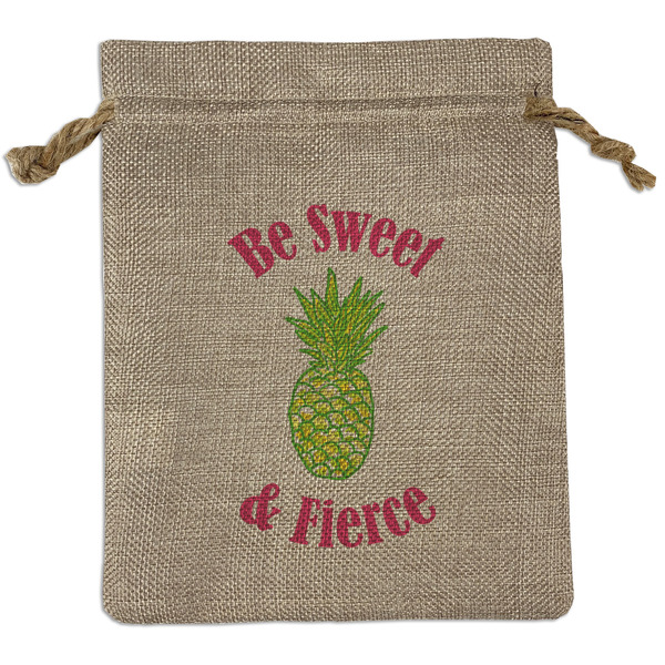 Custom Pineapples Burlap Gift Bag (Personalized)