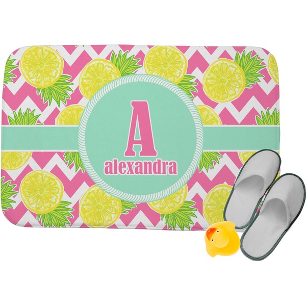 Custom Pineapples Memory Foam Bath Mat - 24"x17" (Personalized)