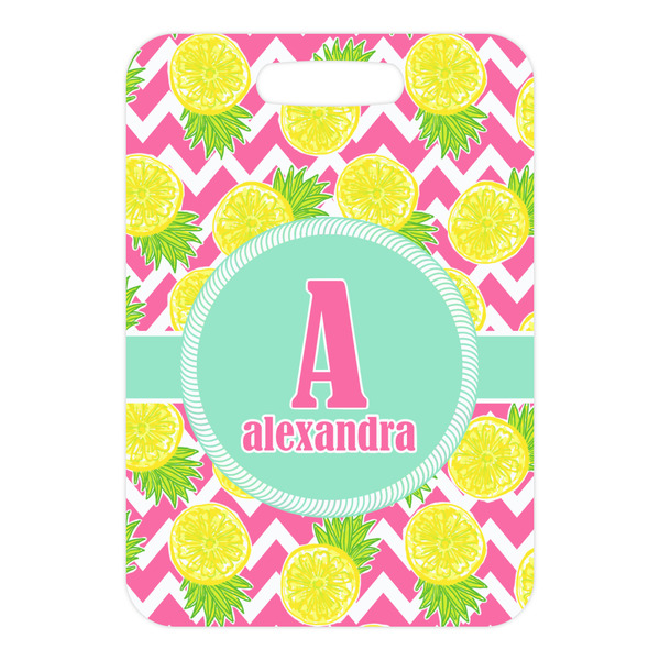 Pineapples Metal Luggage Tag - Front Without Strap
