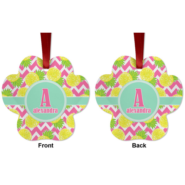 Pineapples Metal Paw Ornament - Front and Back