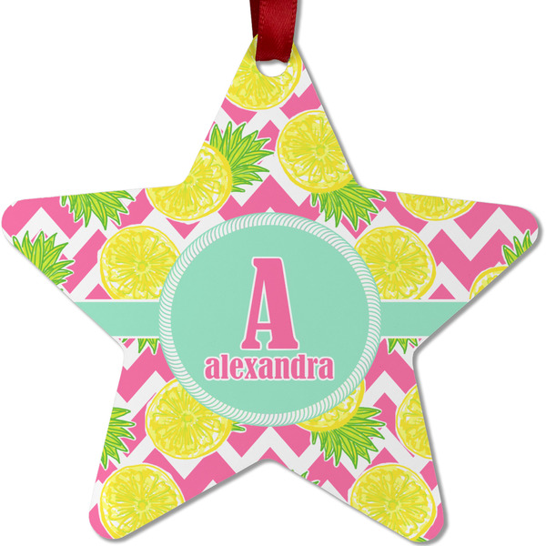 Pineapples Metal Star Ornament - Front