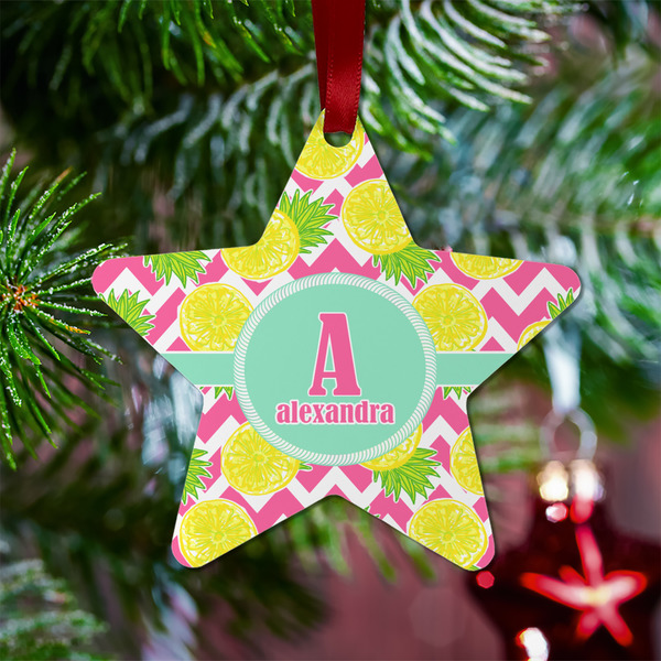 Pineapples Metal Star Ornament - Lifestyle