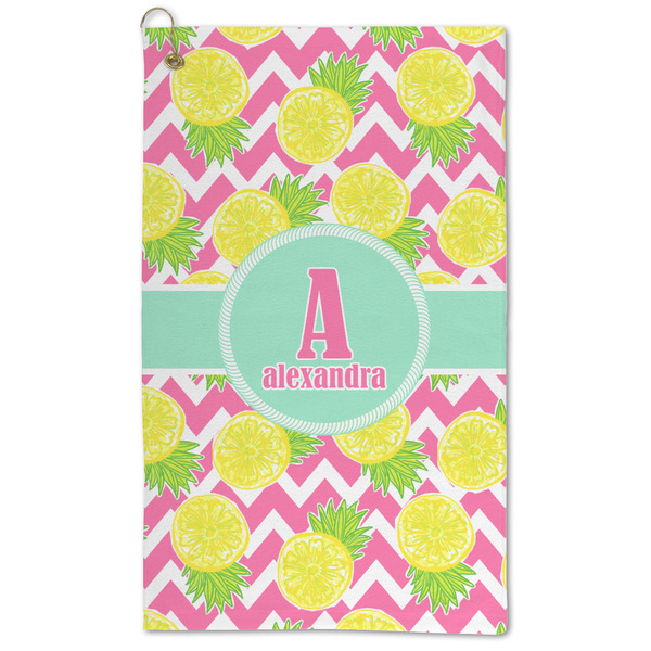 Custom Pineapples Microfiber Golf Towel - Large (Personalized)