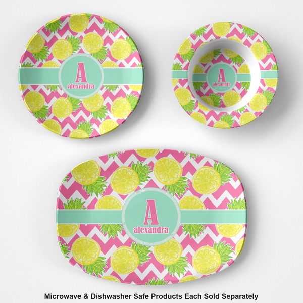 Pineapples Microwave & Dishwasher Safe CP Plastic Dishware - Group