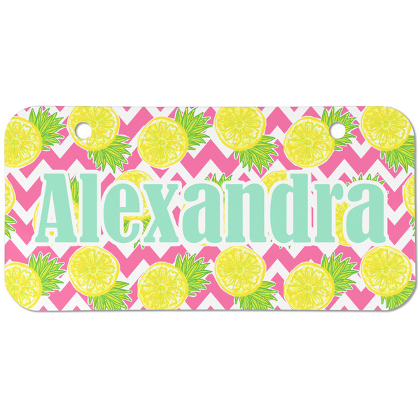 Custom Pineapples Mini/Bicycle License Plate (2 Holes) (Personalized)