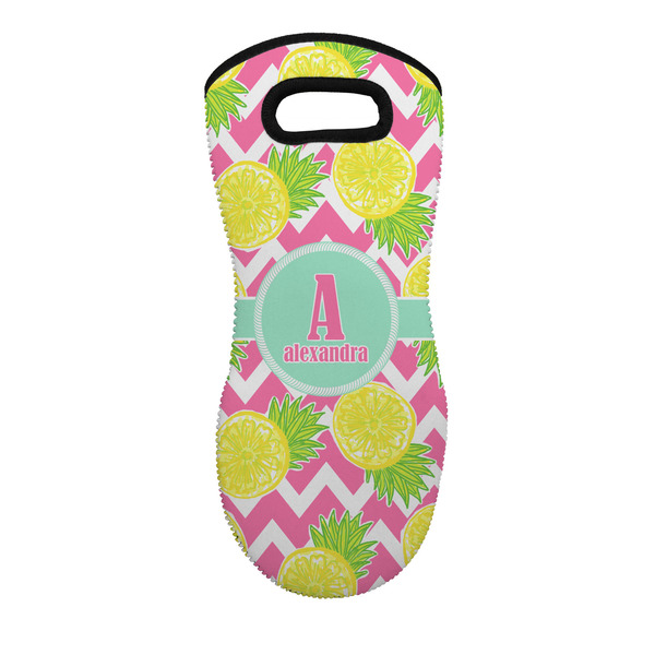 Custom Pineapples Neoprene Oven Mitt w/ Name and Initial