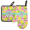 Pineapples Left Oven Mitt & Pot Holder Set w/ Name and Initial