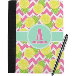 Pineapples Notebook Padfolio - Large w/ Name and Initial