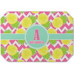 Pineapples Dining Table Mat - Octagon (Single-Sided) w/ Name and Initial