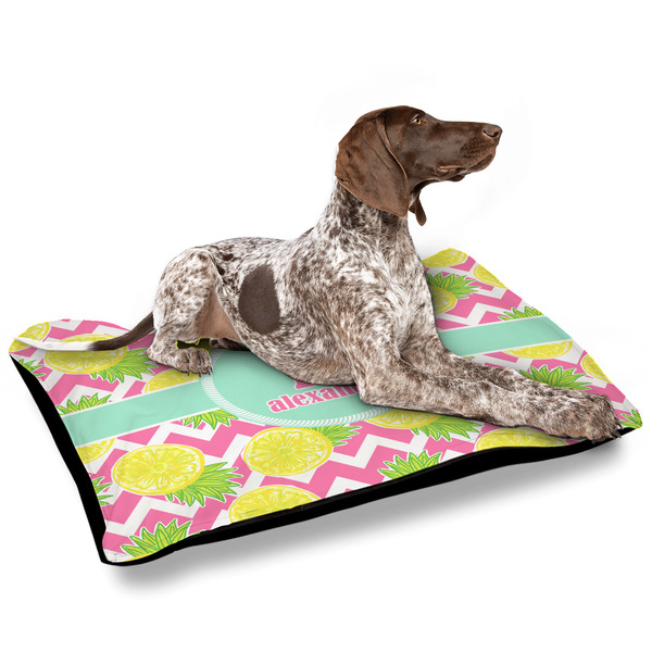Pineapples Outdoor Dog Beds - Large - IN CONTEXT