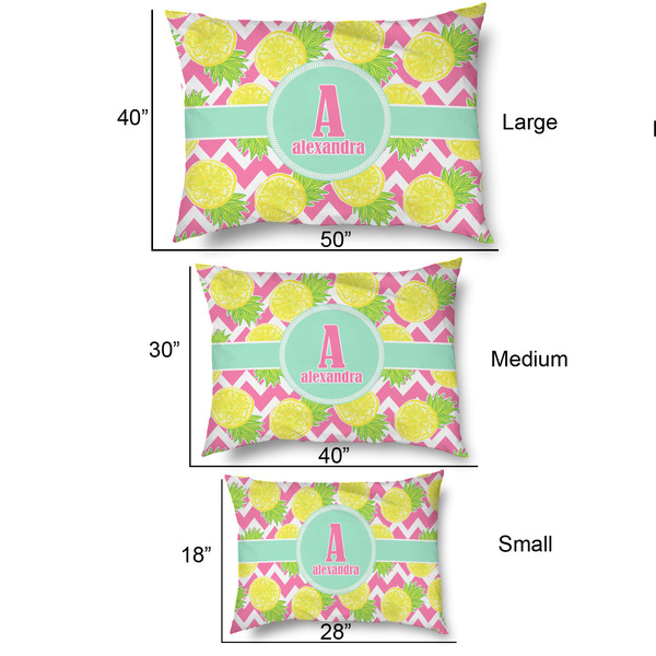 Pineapples Outdoor Dog Beds - SIZE CHART
