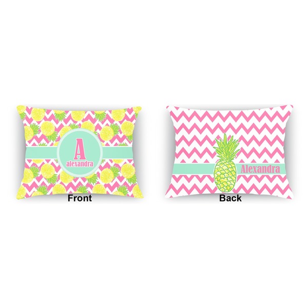 Pineapples Outdoor Rectangular Throw Pillow (Front and Back)