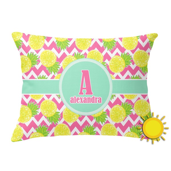 Custom Pineapples Outdoor Throw Pillow (Rectangular) (Personalized)