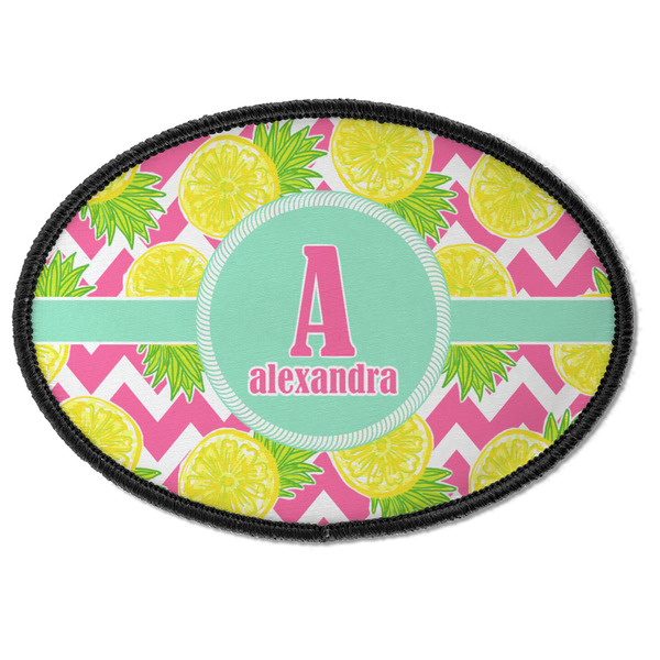 Custom Pineapples Iron On Oval Patch w/ Name and Initial