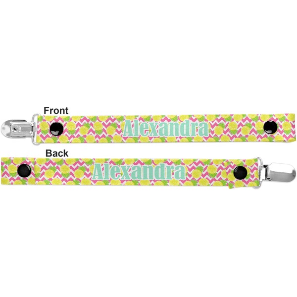 Pineapples Pacifier Clip - Front and Back