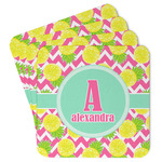 Pineapples Paper Coasters w/ Name and Initial