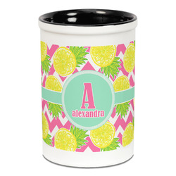 Pineapples Ceramic Pencil Holders - Black