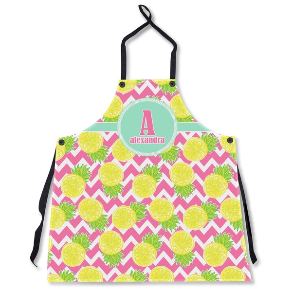 Custom Pineapples Apron Without Pockets w/ Name and Initial