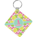 Pineapples Diamond Plastic Keychain w/ Name and Initial