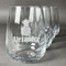Pineapples Stemless Wine Glasses (Set of 4) (Personalized)