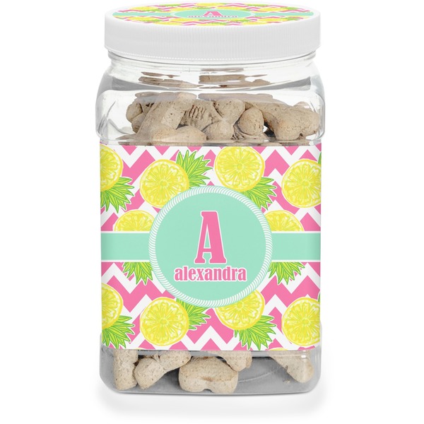 Custom Pineapples Dog Treat Jar (Personalized)