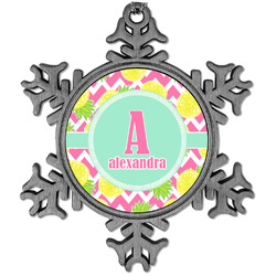 Pineapples Vintage Snowflake Ornament (Personalized)