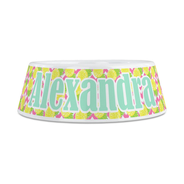 Pineapples Plastic Dog Bowls - Medium - FRONT