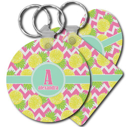 Pineapples Plastic Keychain (Personalized)