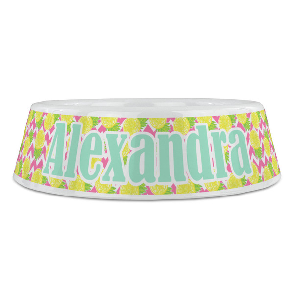 Pineapples Plastic Pet Bowls - Large - FRONT