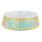 Pineapples Plastic Dog Bowl - Large (Personalized)