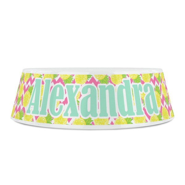 Pineapples Plastic Pet Bowls - Small - FRONT