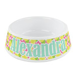 Pineapples Plastic Dog Bowl - Small (Personalized)