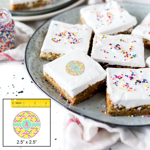 Pineapples Printed Icing Circle - Medium - In Context