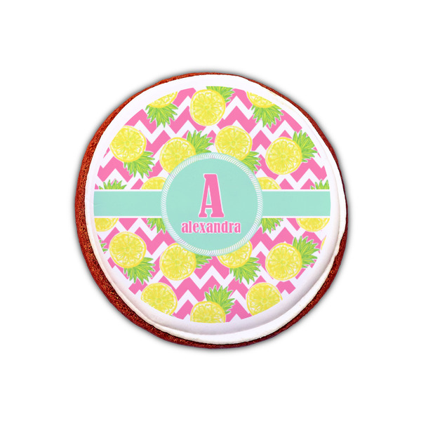 Pineapples Printed Icing Circle - XSmall - On Cookie