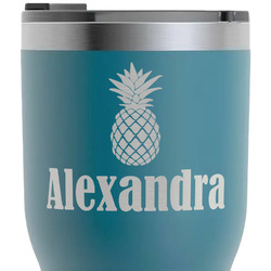 Pineapples RTIC Tumbler - Dark Teal - Laser Engraved - Double-Sided (Personalized)
