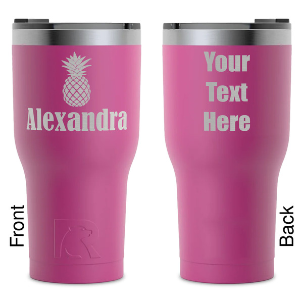 Custom Pineapples RTIC Tumbler - Magenta - Laser Engraved - Double-Sided (Personalized)