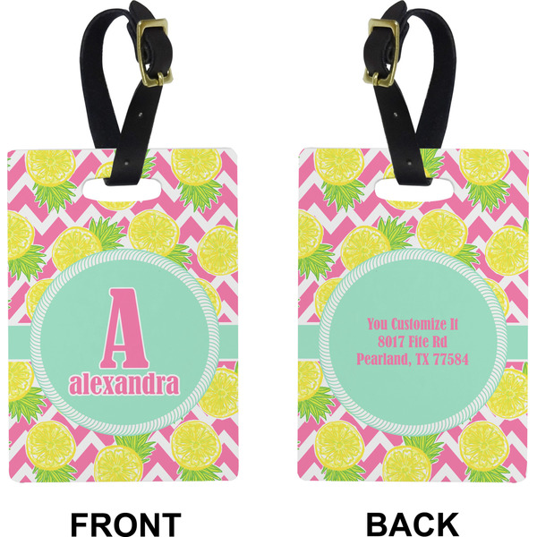 Pineapples Rectangle Luggage Tag (Front + Back)